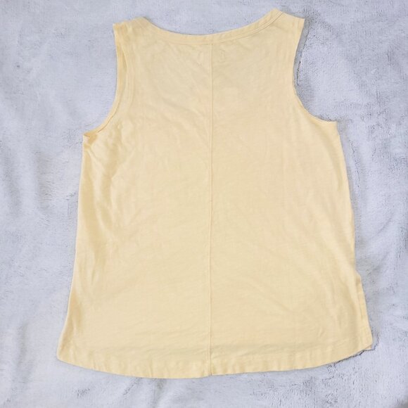 UpWest Womens Size Small 100% Cotton Yellow Tank Top Shirt Feminine Cruise Pool - Picture 4 of 7